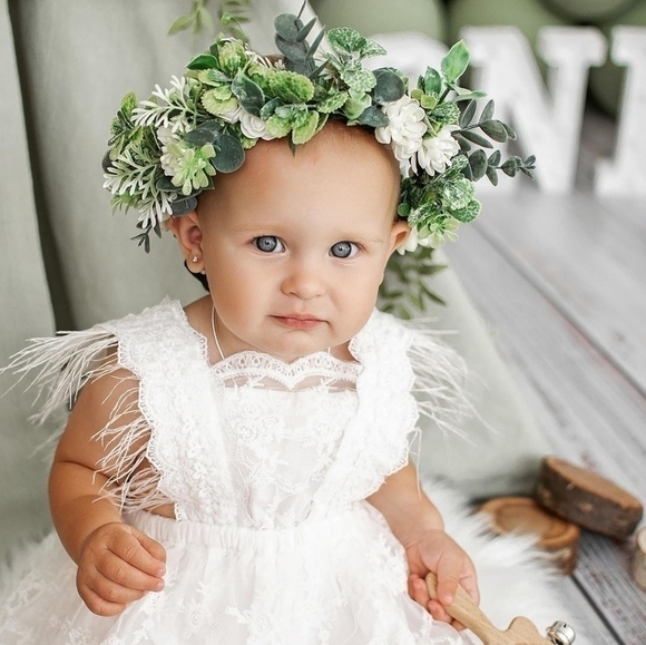 Baby Girl Christmas Dress Green White Fringe Sleeve Christmas Dress NWT - Picture 15 of 15